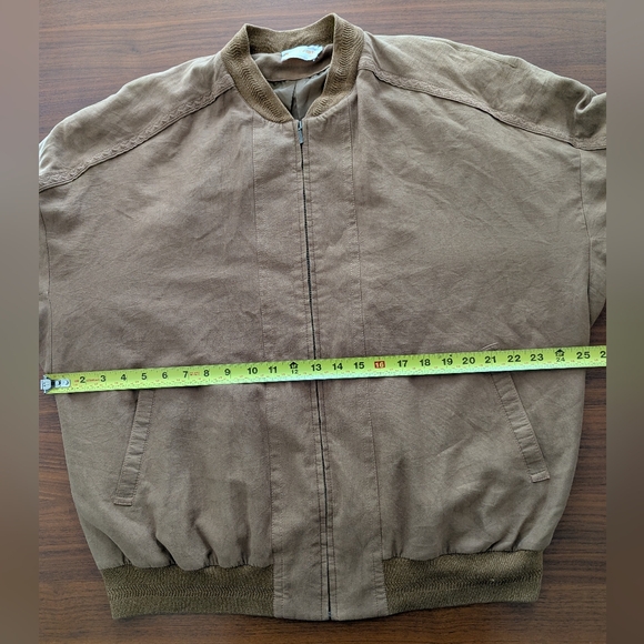 Vintage Andrews Inc Glendora Microfiber Bomber Jacket Size Large Golden Brown - Picture 8 of 9
